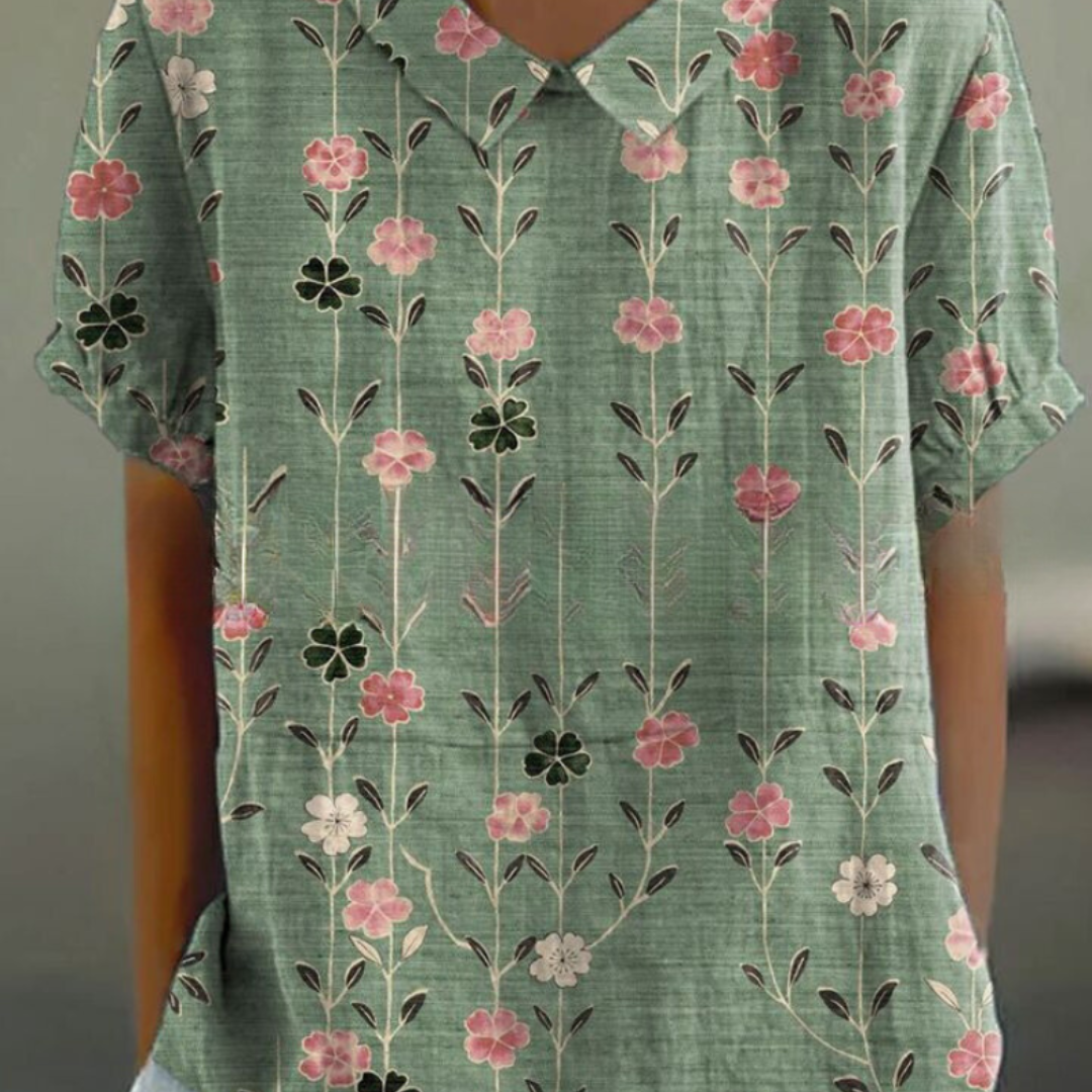 Elegant Blommig Blus För Kvinnor - Lätt & Luftig Sommarstil-3