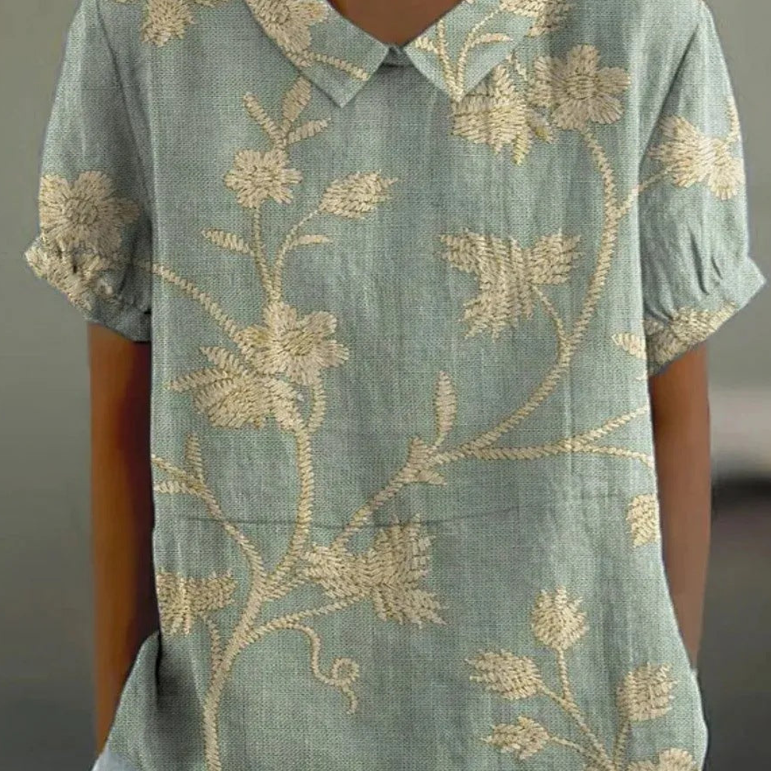 Elegant Blommig Blus För Kvinnor - Lätt & Luftig Sommarstil-4