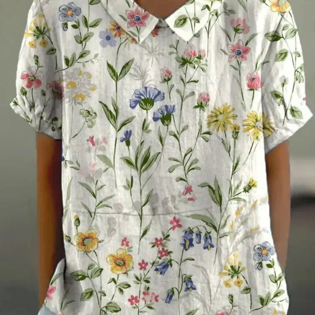 Variant image for Elegant Blommig Blus För Kvinnor - Lätt & Luftig Sommarstil-37