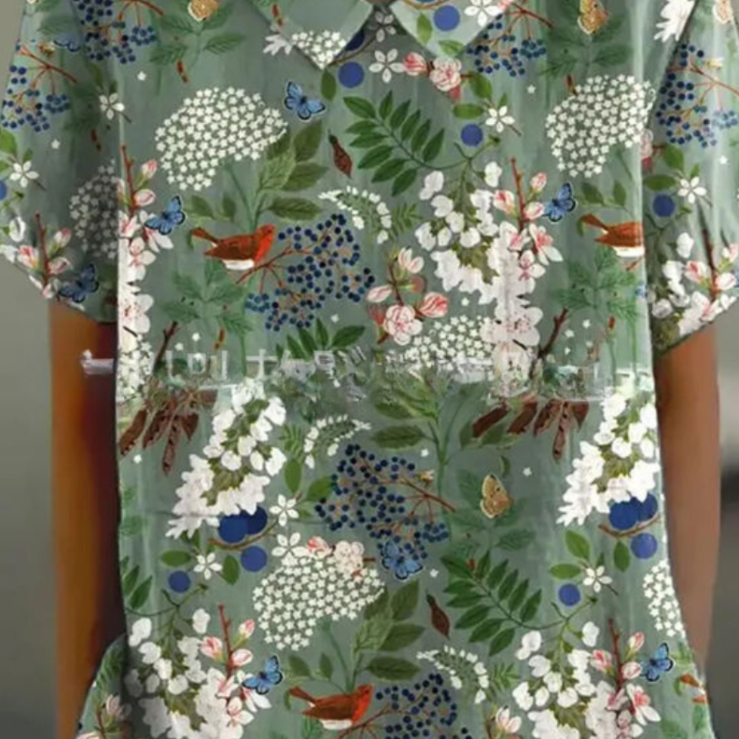 Elegant Blommig Blus För Kvinnor - Lätt & Luftig Sommarstil-5