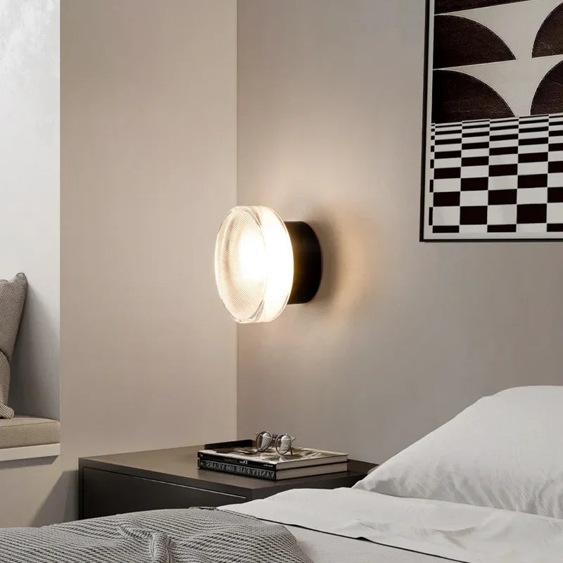 Modern Ronde Vägglampa i Metall och Glas – Elegant Belysning för Hemmet 3