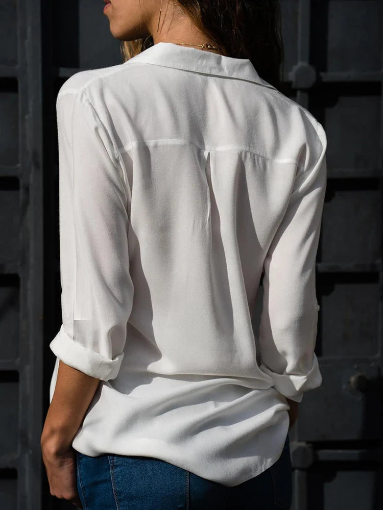 Elegant Blus Dam - Tidlös Stil och Komfort för Varje Tillfälle-5