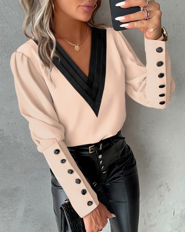 Elegant Blus Med Gigo Ärmar För Damer - Modern & Bekväm-3