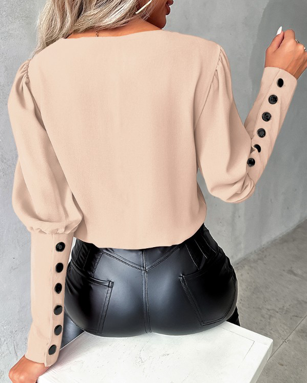 Elegant Blus Med Gigo Ärmar För Damer - Modern & Bekväm-4