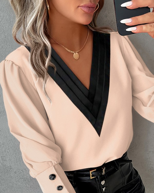 Elegant Blus Med Gigo Ärmar För Damer - Modern & Bekväm-5