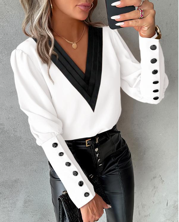 Elegant Blus Med Gigo Ärmar För Damer - Modern & Bekväm-6