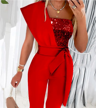 Elegant Dam Jumpsuit Med Lyxiga Detaljer För Festliga Tillfällen-5