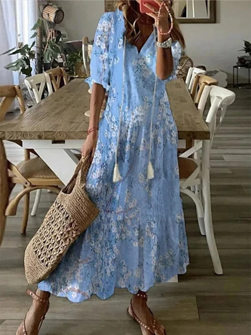 Elegant Maxiklänning Dam för Sommar - Bohème Stil-3