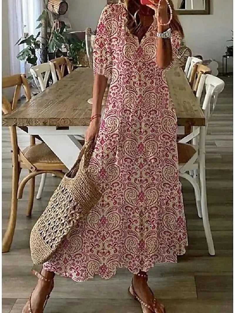 Elegant Maxiklänning Dam för Sommar - Bohème Stil-5