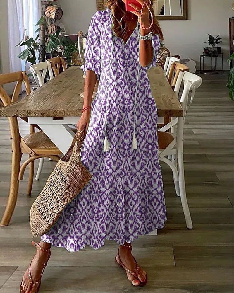 Elegant A-linje Maxi Klänning Dam - Långa Klänningar för Sommar-6