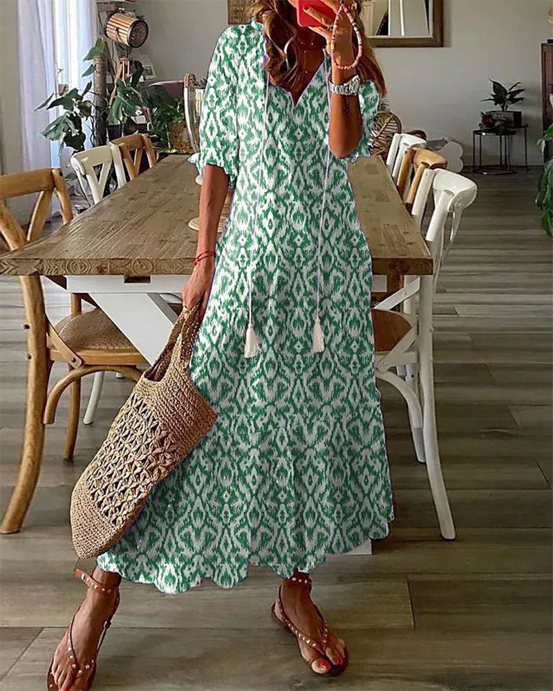 Elegant A-linje Maxi Klänning Dam - Långa Klänningar för Sommar-4