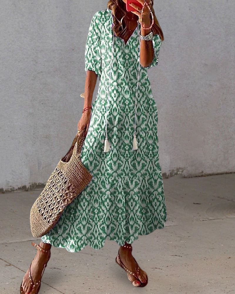 Elegant A-linje Maxi Klänning Dam - Långa Klänningar för Sommar-5