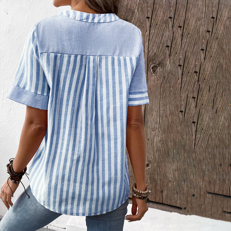Elegant Randig Blus Dam - Stilig Blus för Alla Tillfällen-2