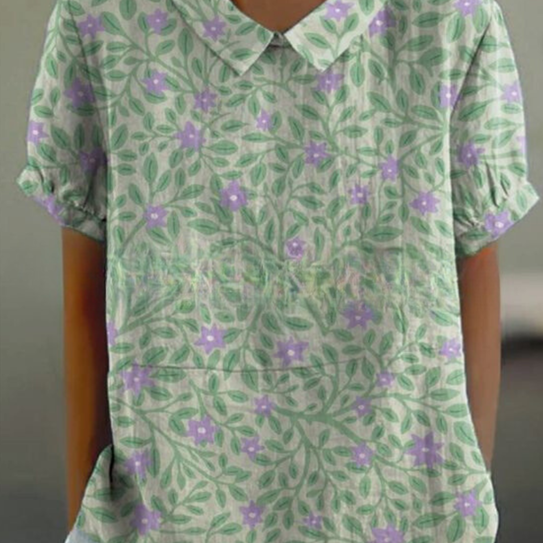 Elegant Blommig Blus För Kvinnor - Lätt & Luftig Sommarstil-2