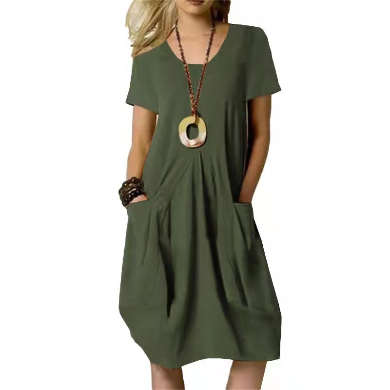 Elegant Knälång Klänning För Kvinnor - Antje, Sommarstil-1