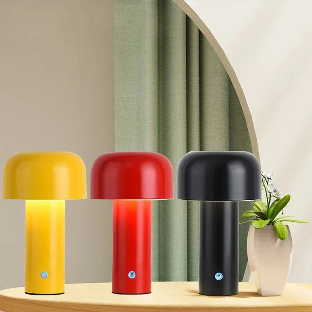 Bärbar LED-lampa i Svampform med Trådlös Funktion – Mjuk Belysning för Hem och Kontor, 25 cm hög 3