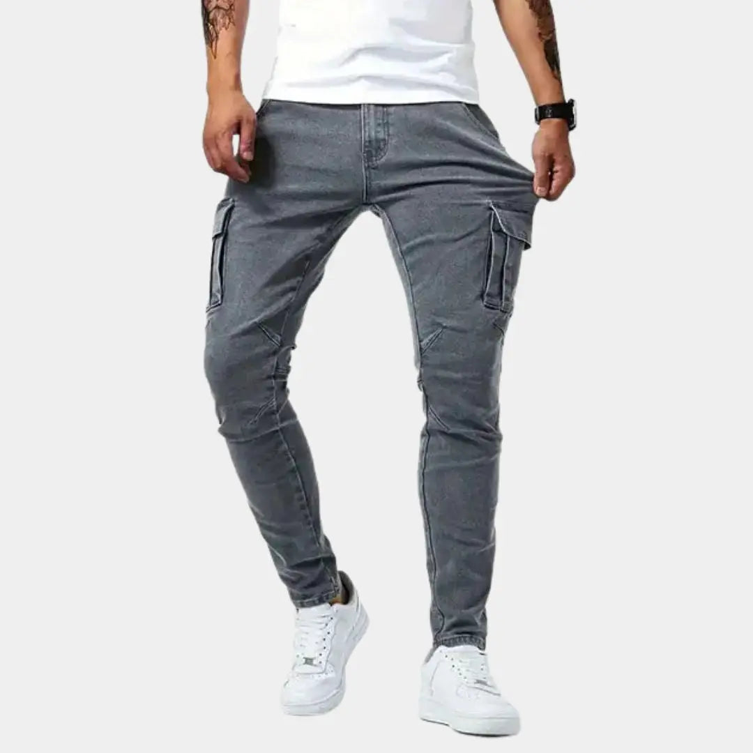 Echt Pant Stiliga Denim Cargo Byxor för Bekväm och Funktionell Mode