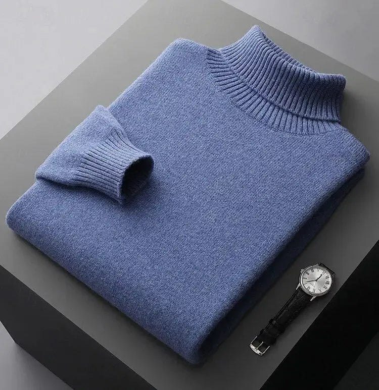 Echt Sweater 100% Merinoull Turtleneck Tröja - Lyxig Värme och Komfort