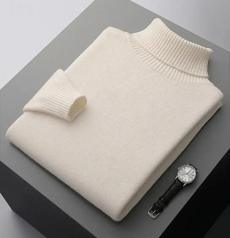 Echt Sweater 100% Merinoull Turtleneck Tröja - Lyxig Värme och Komfort