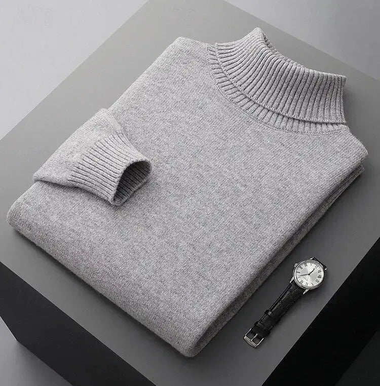 Echt Sweater 100% Merinoull Turtleneck Tröja - Lyxig Värme och Komfort