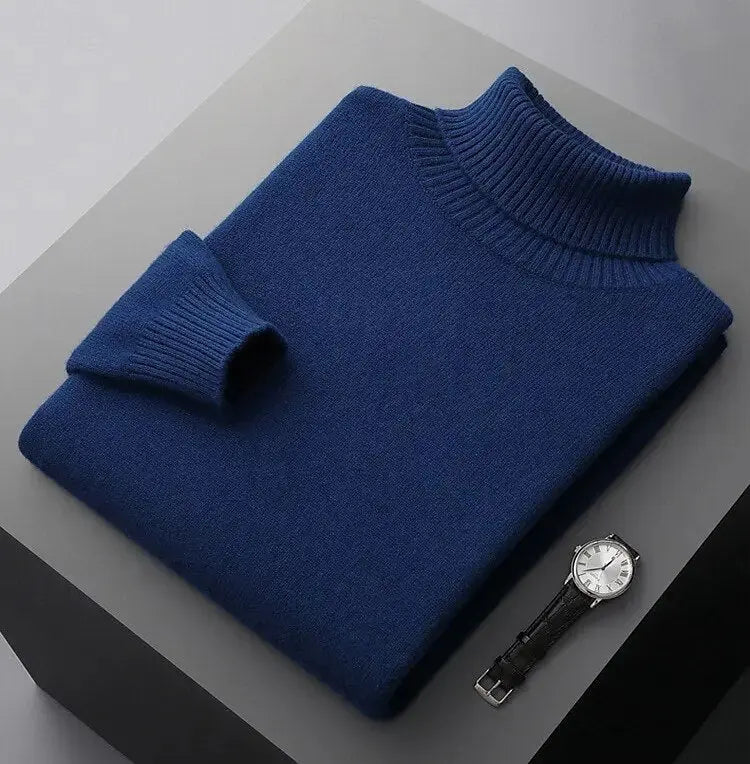 Echt Sweater 100% Merinoull Turtleneck Tröja - Lyxig Värme och Komfort