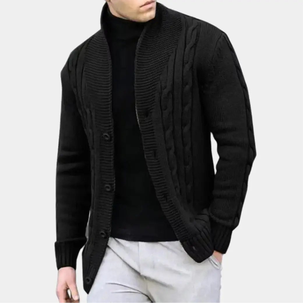 Echt Sweater Elegant Stickad Kavaj för Män - Stil och Komfort i Ett