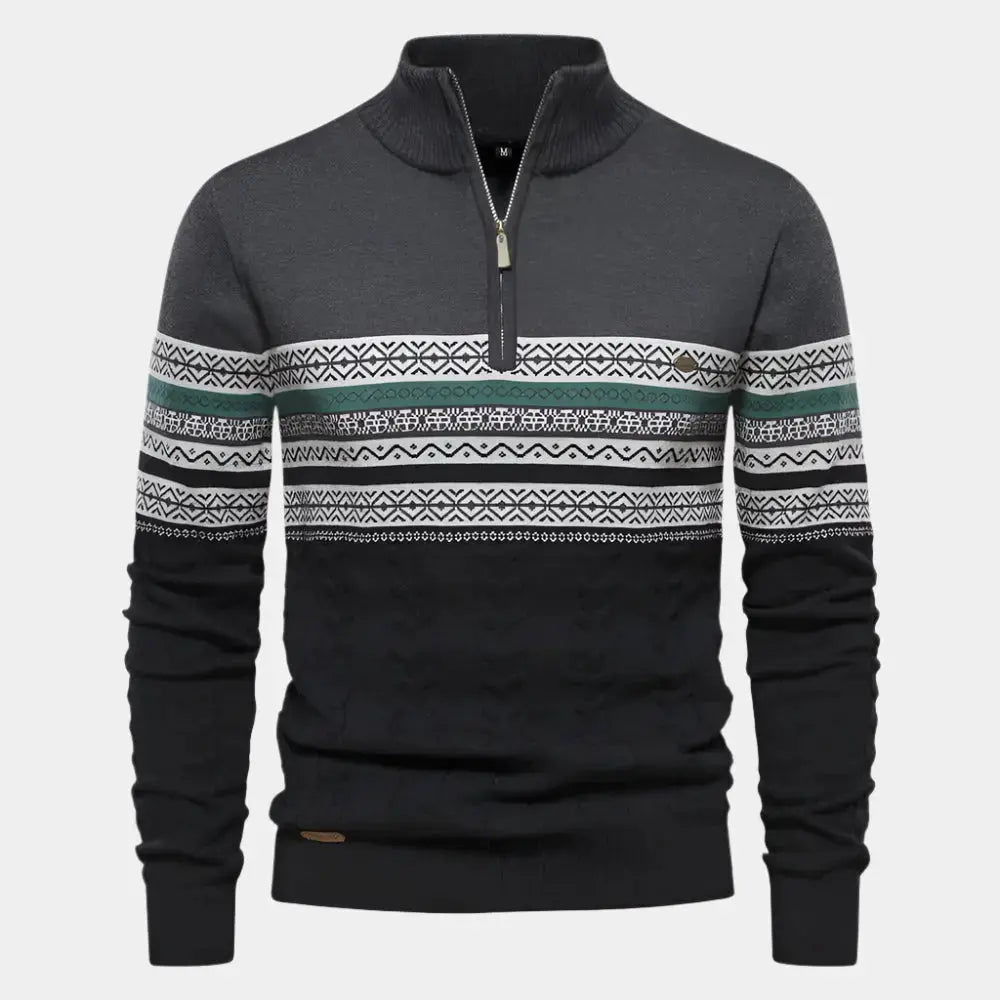 Echt Sweater Halvdraget Stickad Tröja - Elegant och Bekväm Stil för Alla Tillfällen