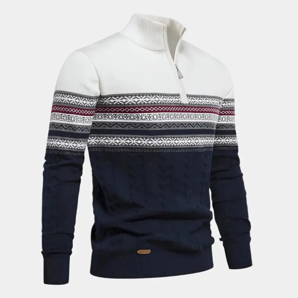 Echt Sweater Halvdraget Stickad Tröja - Elegant och Bekväm Stil för Alla Tillfällen