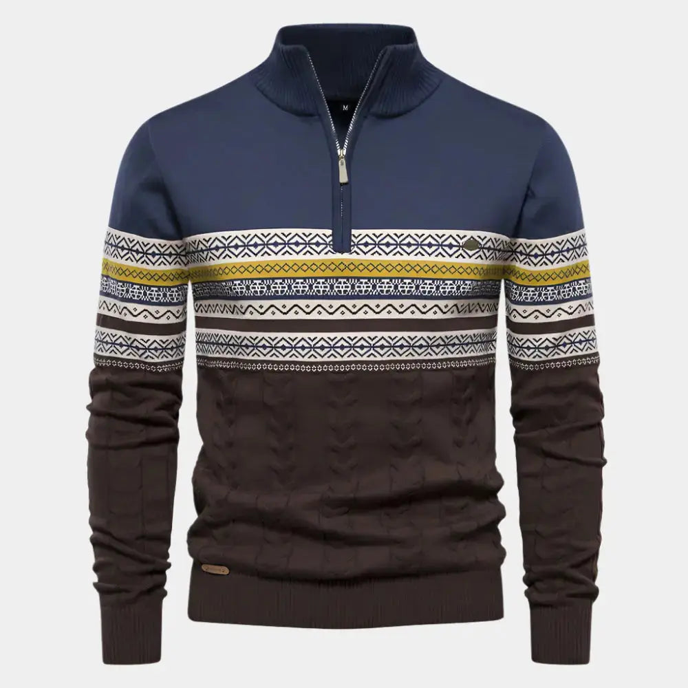 Echt Sweater Halvdraget Stickad Tröja - Elegant och Bekväm Stil för Alla Tillfällen