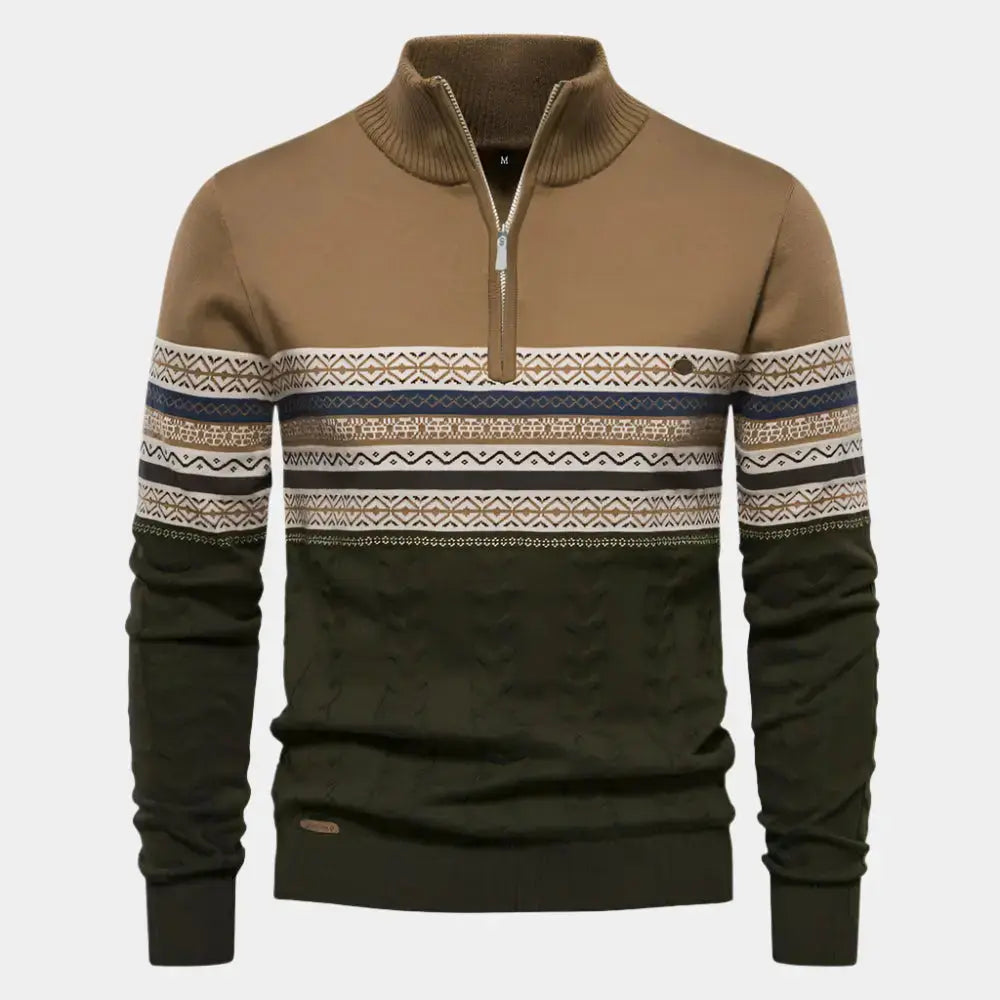 Echt Sweater Halvdraget Stickad Tröja - Elegant och Bekväm Stil för Alla Tillfällen