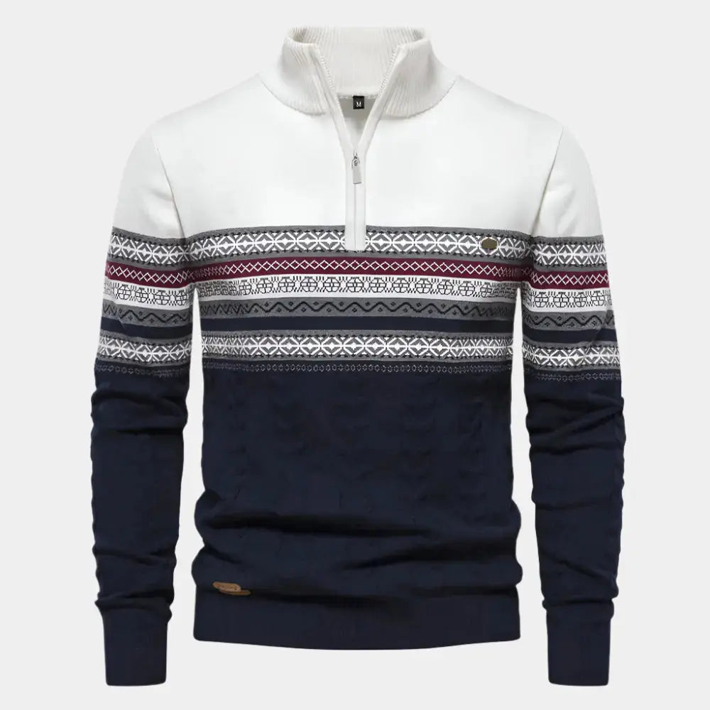 Echt Sweater Halvdraget Stickad Tröja - Elegant och Bekväm Stil för Alla Tillfällen