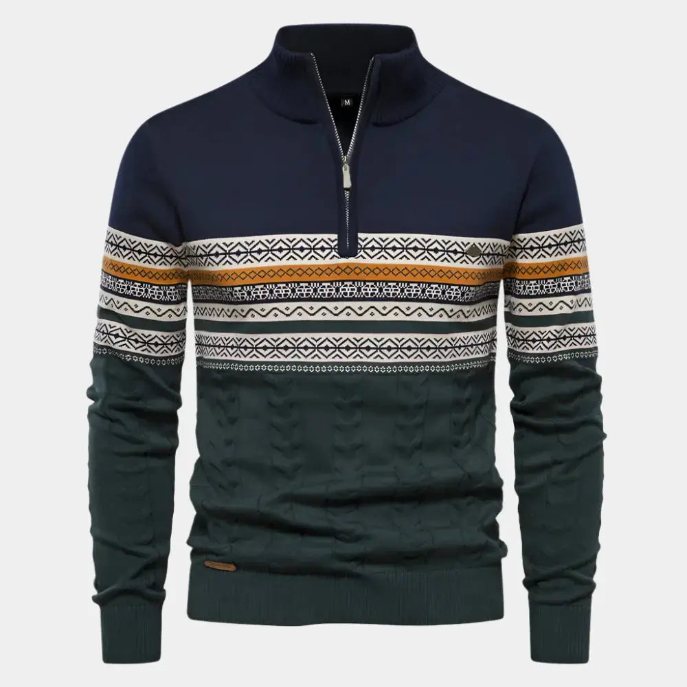 Echt Sweater Halvdraget Stickad Tröja - Elegant och Bekväm Stil för Alla Tillfällen