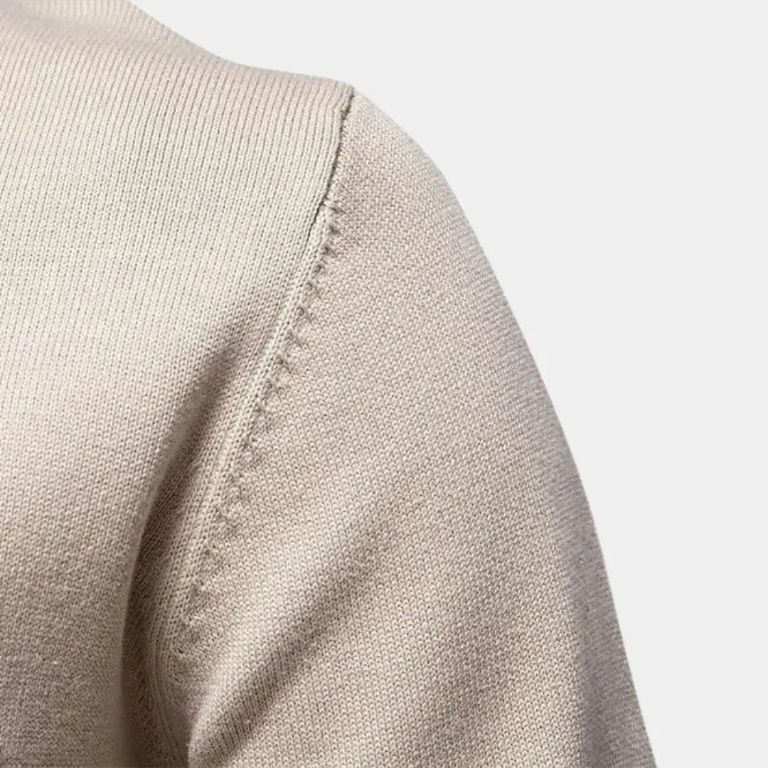 Echt Sweater Halvdraget Stickat Enfärgad Kofta - Elegant & Comfortabel