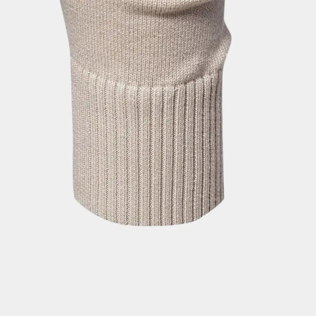 Echt Sweater Halvdraget Stickat Enfärgad Kofta - Elegant & Comfortabel