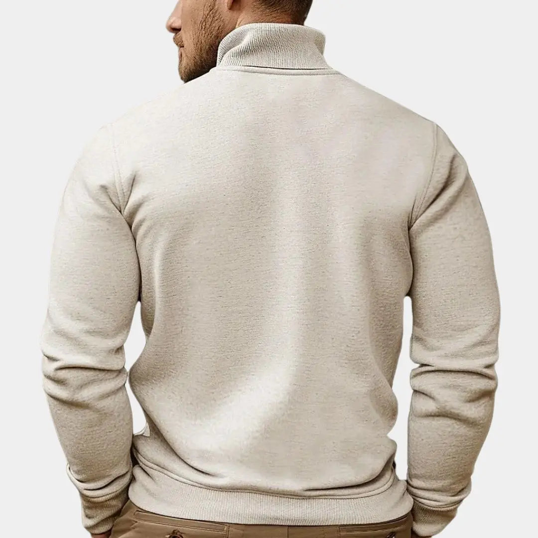 Echt Sweater Halvdraget Stickat Enfärgad Kofta - Elegant & Comfortabel