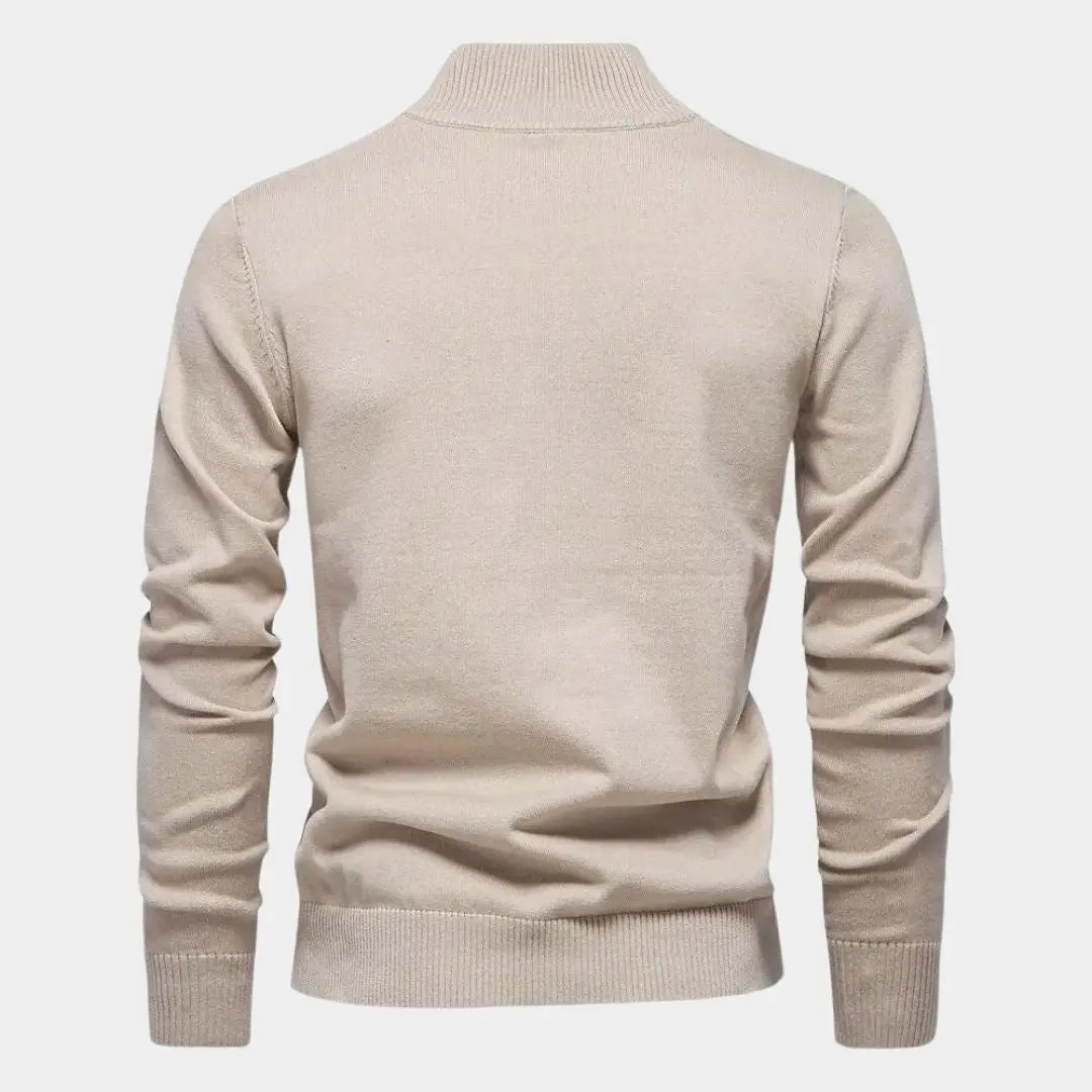 Echt Sweater Halvdraget Stickat Enfärgad Kofta - Elegant & Comfortabel