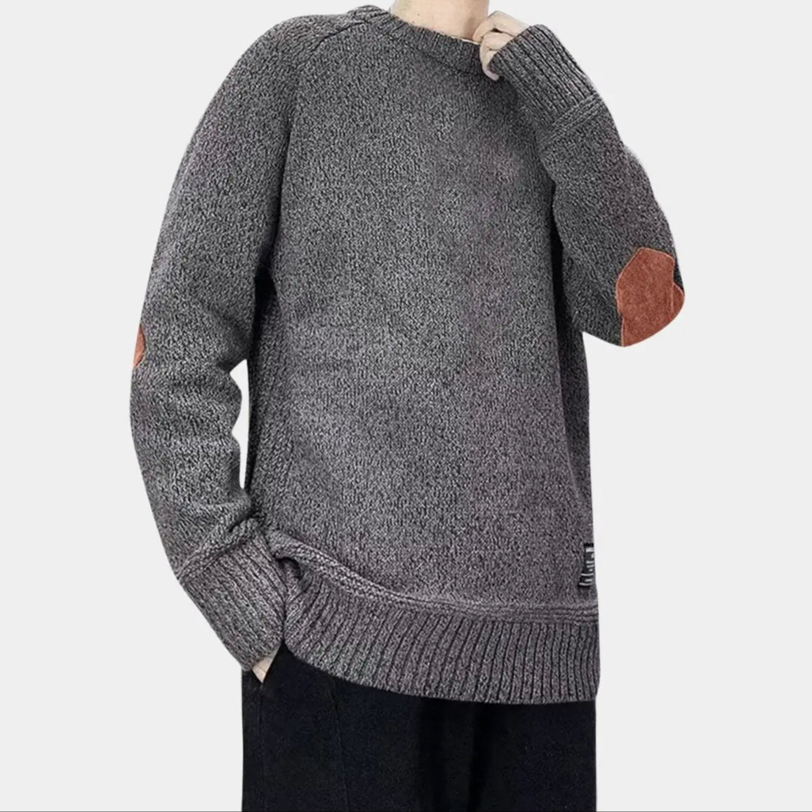 Echt Sweater Oxford Patch Pullover - Elegant och Bekväm Tröja för Alla Tillfällen