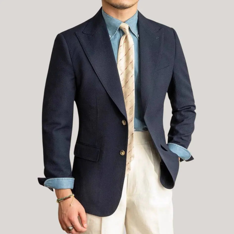 Echt blazer Essentiell Nautisk Seersucker Blazer - Stil och Komfort