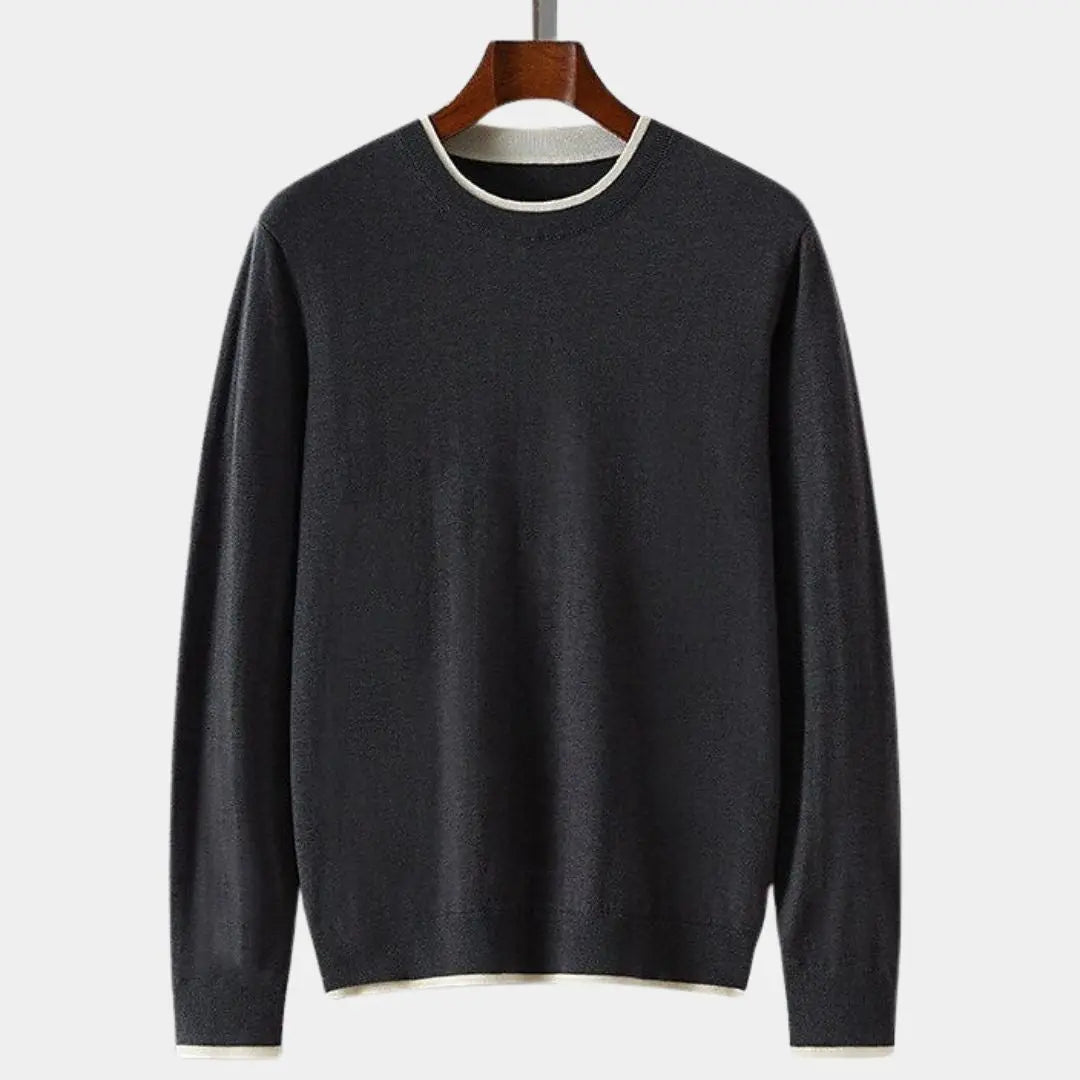 Echt sweater 100% Merinoull Crew Neck Tröja - Hållbar och Stilig Komfort