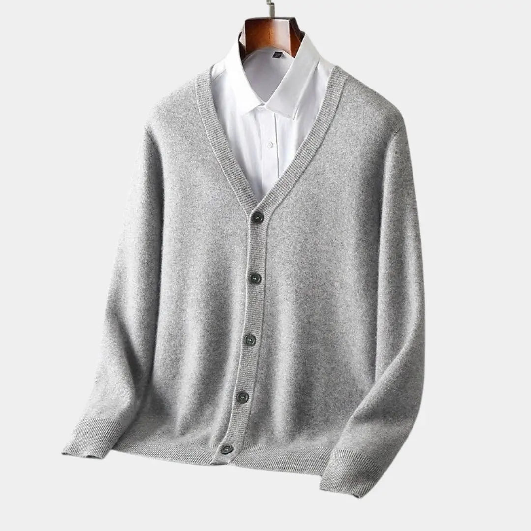 Echt sweater 100% Merinoull V-hals Cardigan - Elegant & Comfortabel Tröja