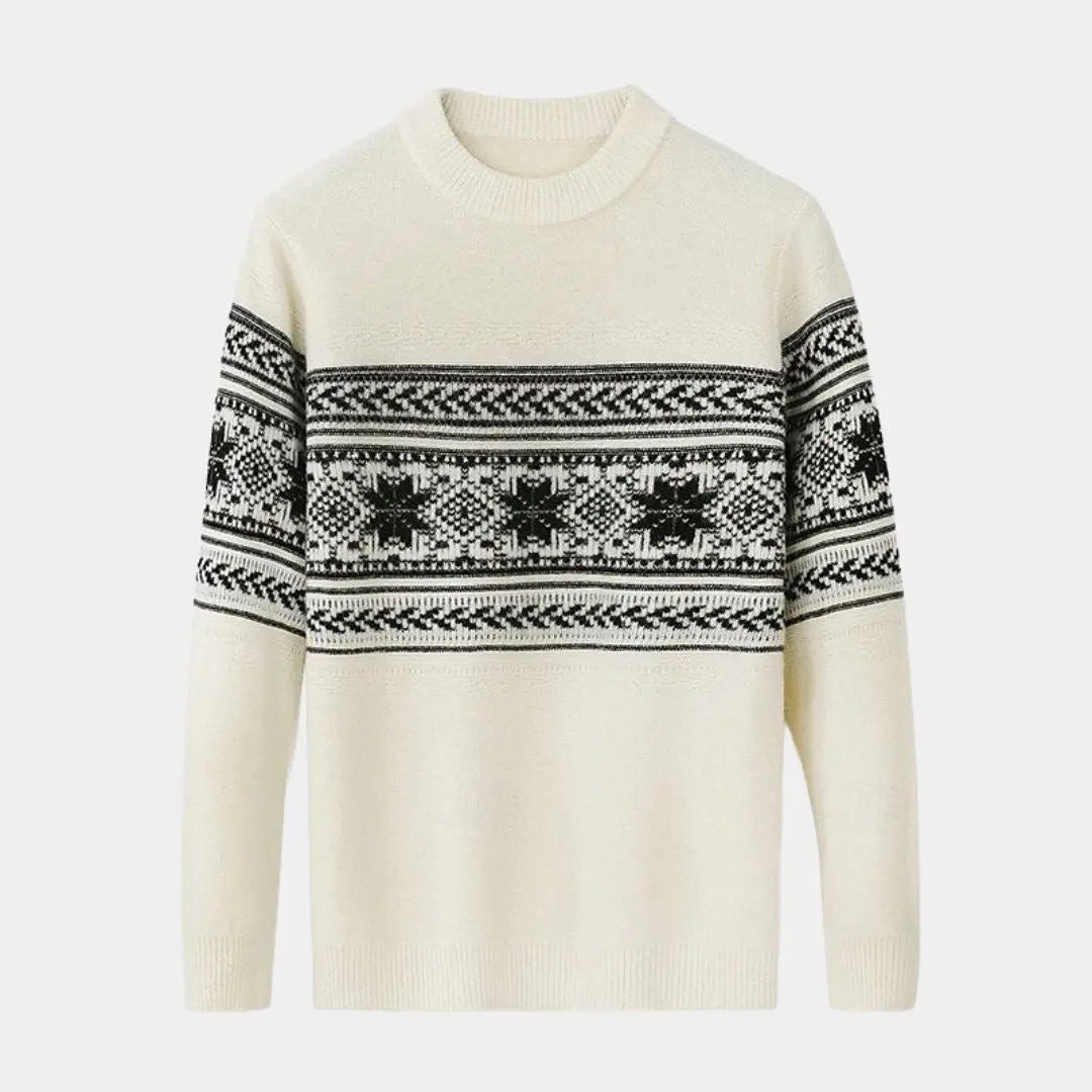 Echt sweater 100% Ull Fair Isle Pullover - Hållbar och Stilren Tröja