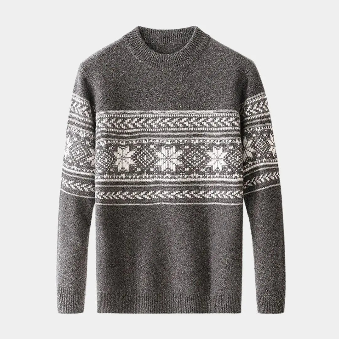 Echt sweater 100% Ull Fair Isle Pullover - Hållbar och Stilren Tröja