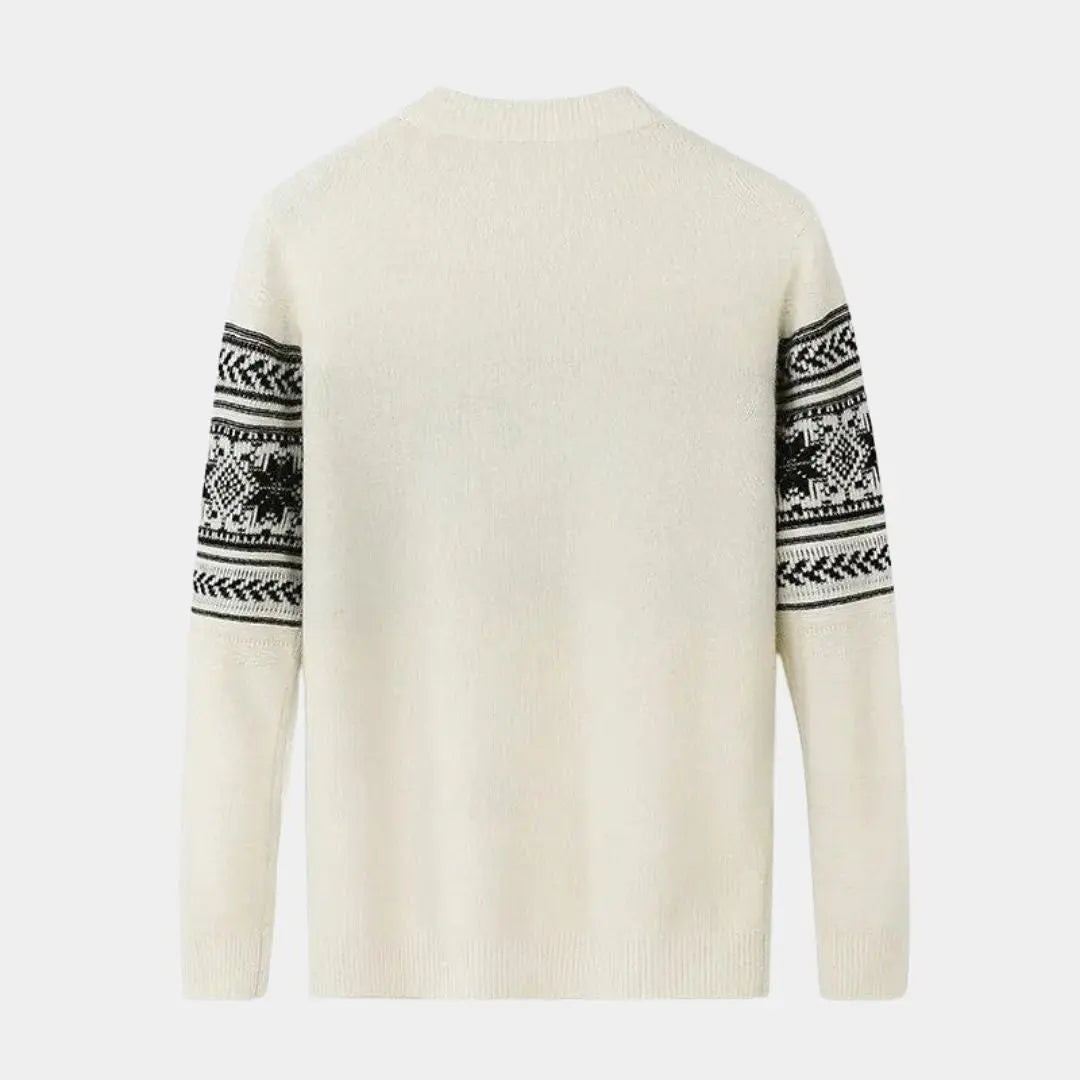 Echt sweater 100% Ull Fair Isle Pullover - Hållbar och Stilren Tröja