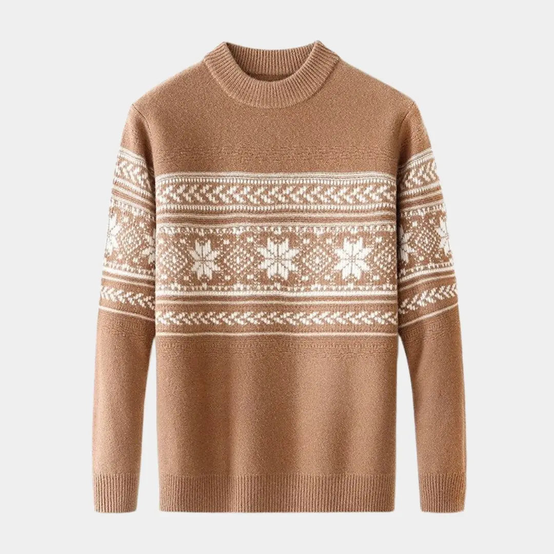 Echt sweater 100% Ull Fair Isle Pullover - Hållbar och Stilren Tröja