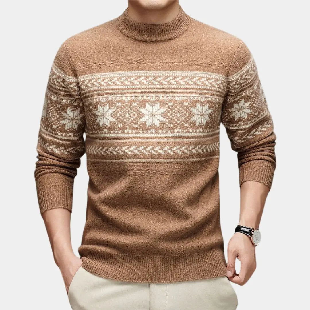 Echt sweater 100% Ull Fair Isle Pullover - Hållbar och Stilren Tröja