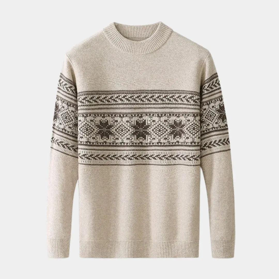 Echt sweater 100% Ull Fair Isle Pullover - Hållbar och Stilren Tröja