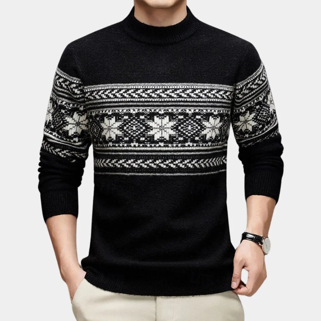 Echt sweater 100% Ull Fair Isle Pullover - Hållbar och Stilren Tröja