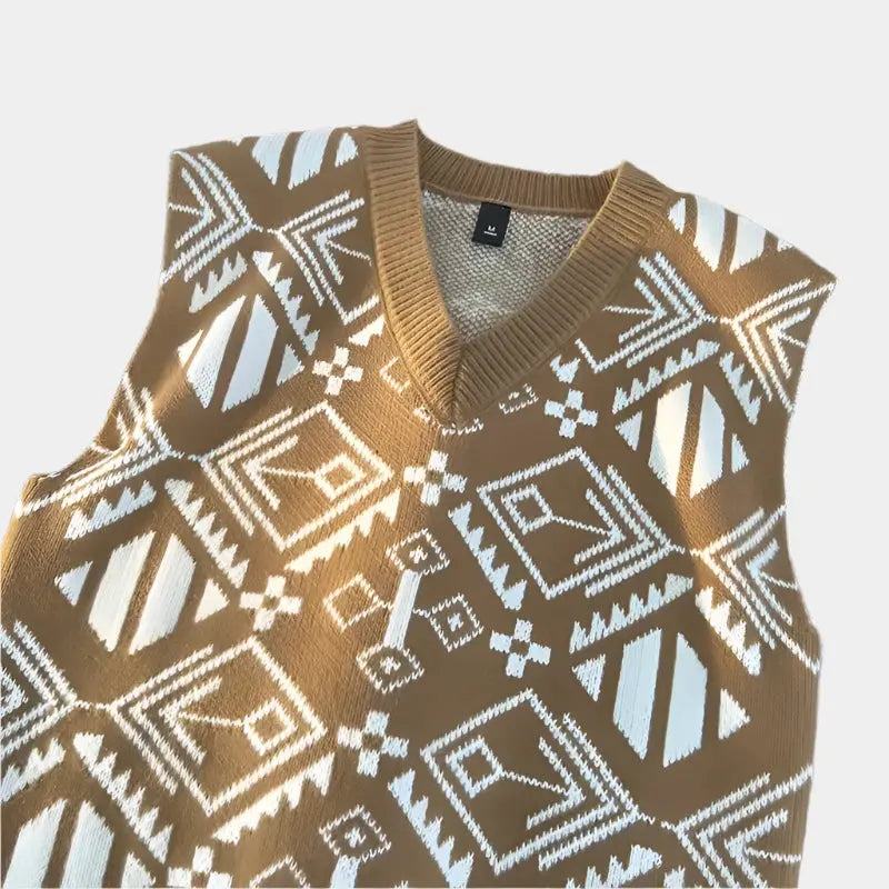 Echt sweater Akademisk Retro Stickad Väst - Stilvolles och Hållbart Val