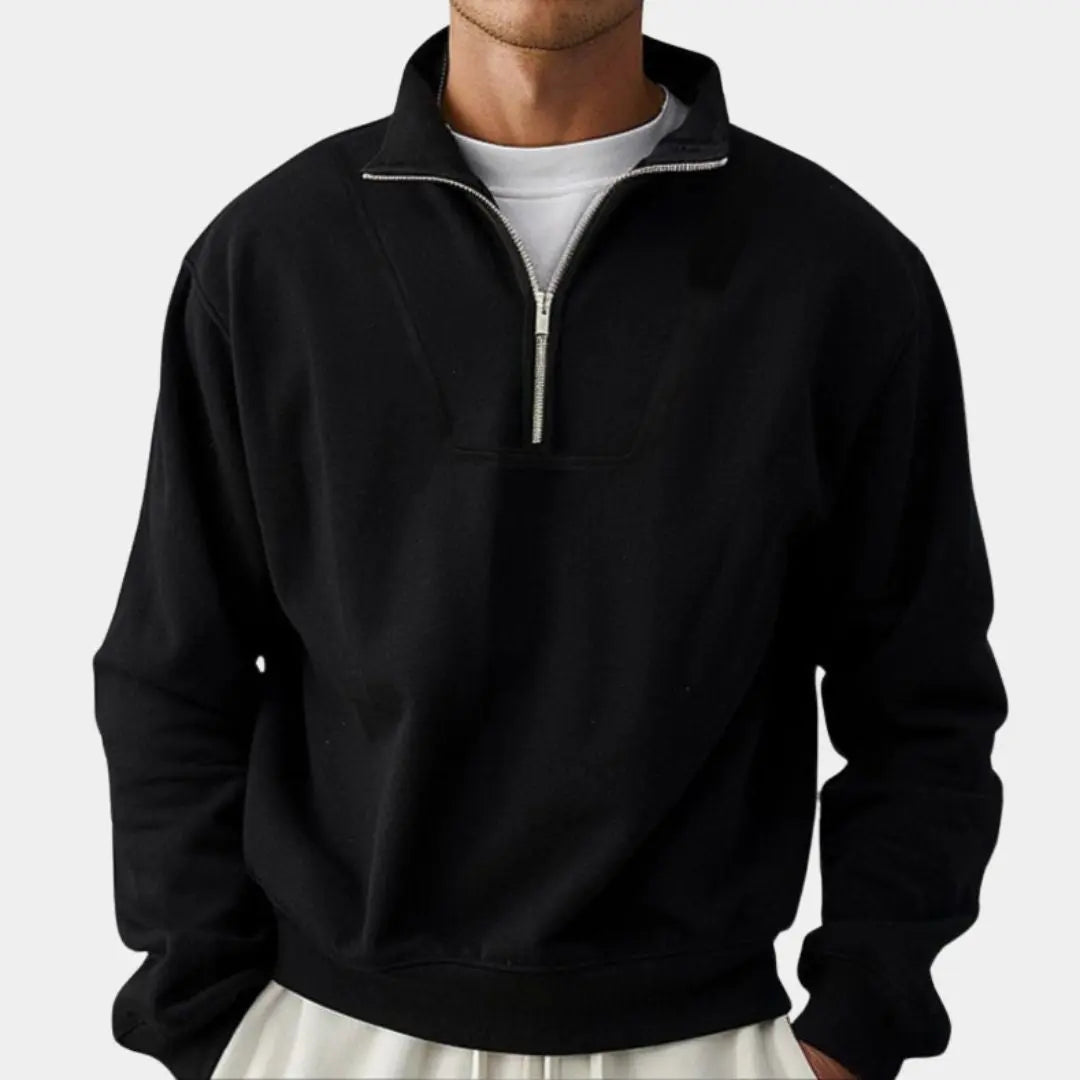 Echt sweater Zip Svart Krage Sport Hoodie - Trendy & Comfortabel Sweatshirt