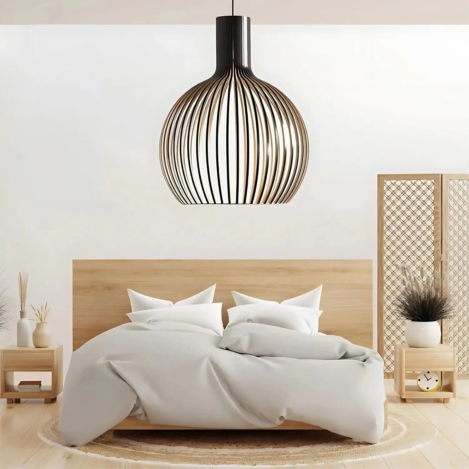 Elegant Hänglampa i Trä med Justerbar Höjd – Skandinavisk Design för Vardagsrum och Sovrum 6